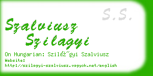 szalviusz szilagyi business card